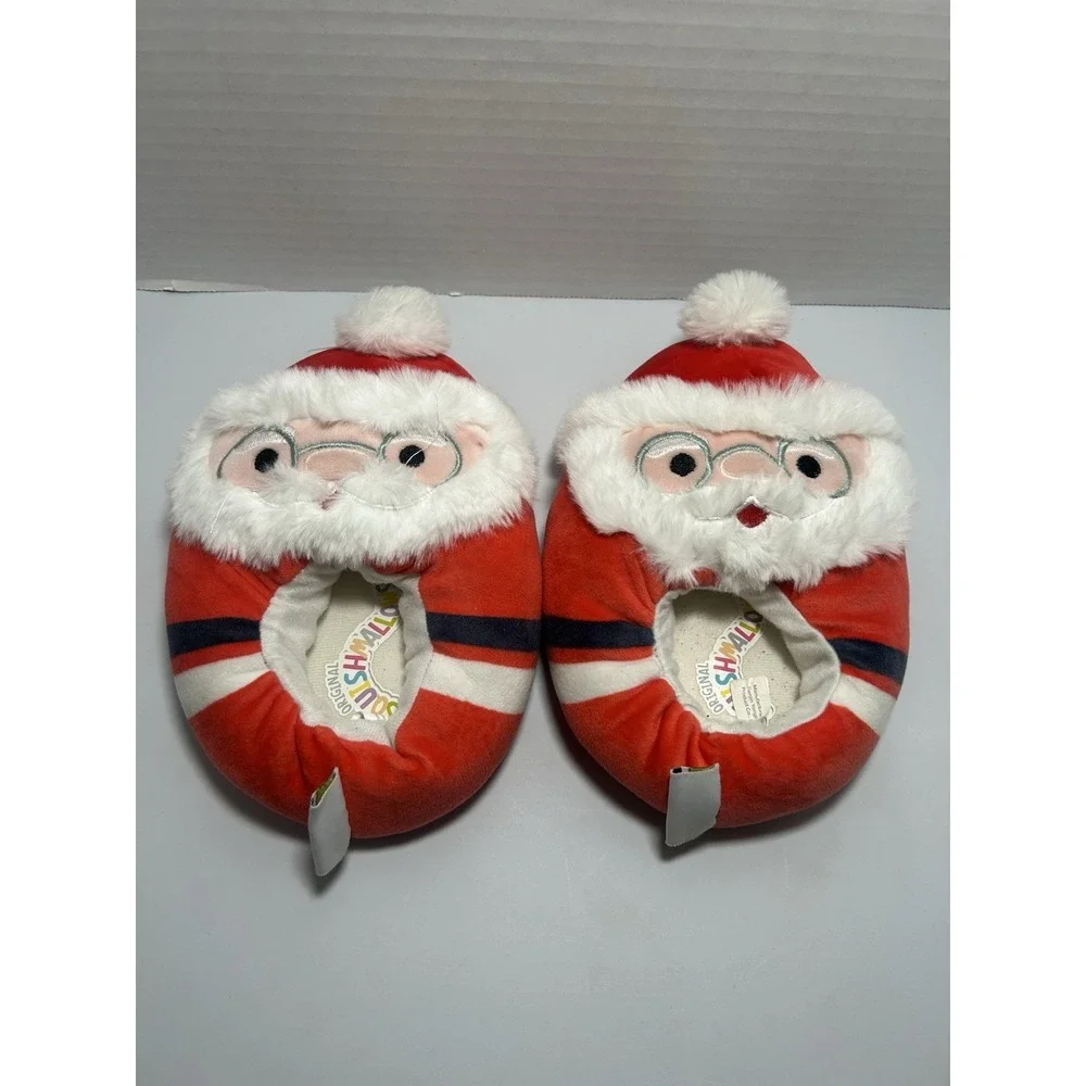 Squishmallows Original Christmas Santa Claus Kids Stuffed Slippers Size: 13/1